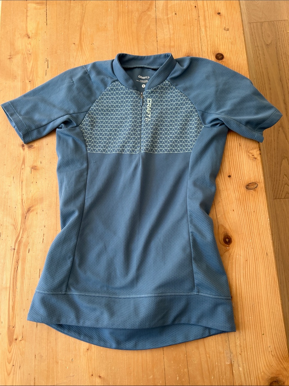 Craft Blue Short Sleeve Cycling Jersey with Geometric Chest
